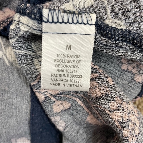 Kendall & Kylie Navy Floral Crop Halter Top - Picture 5 of 7